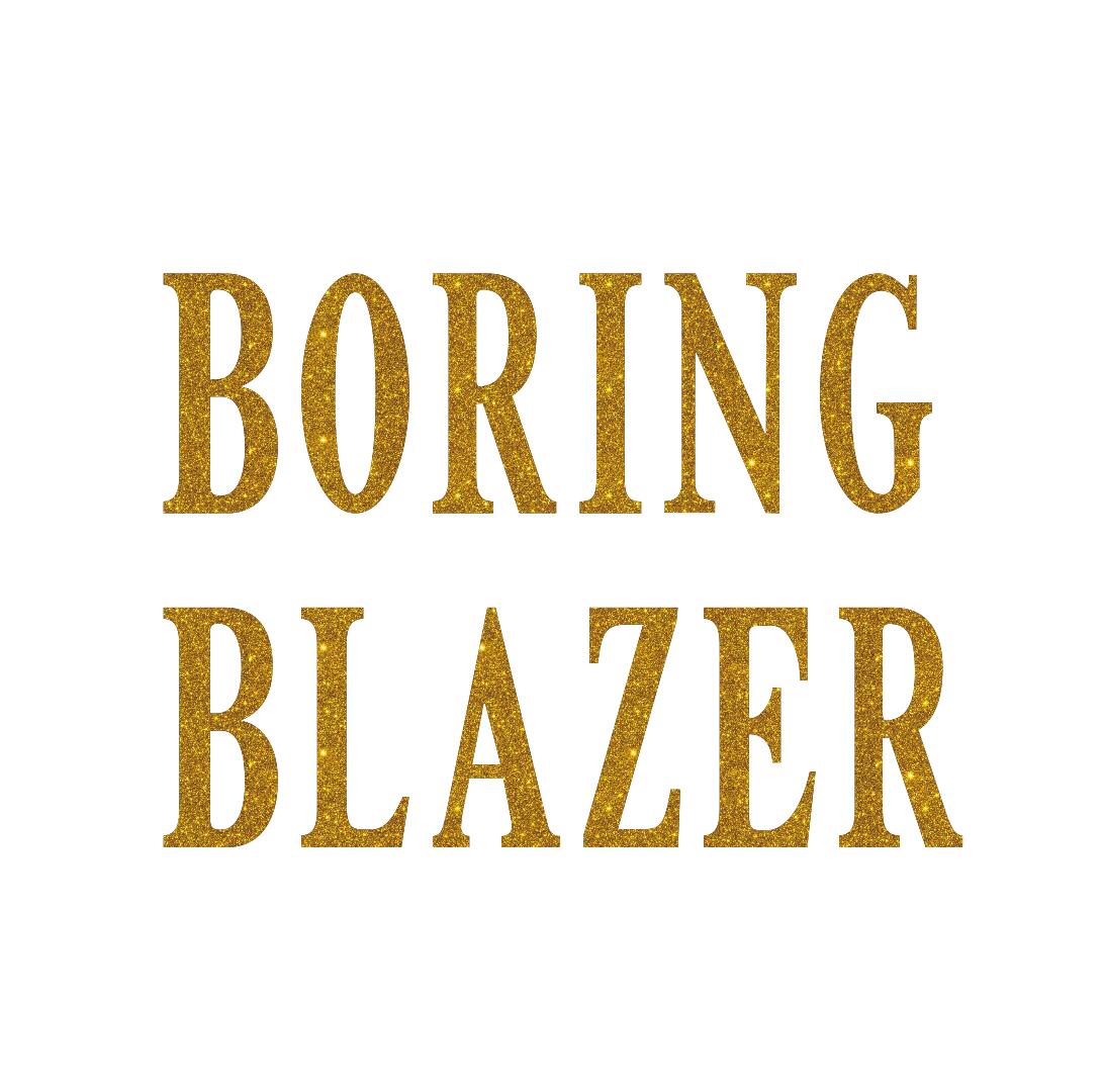 boring blazer glitter iron on transfer...